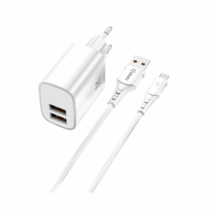 Qcharx Apolo Cargador 2,4A 12W 2 Puertos - USB a Micro USB