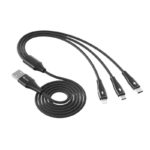 Qcharx Napoli Cable USB a Lightning + Tipo C + Micro  3A