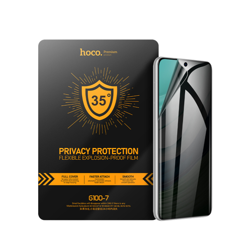 Protector HOCO ANTY-SPY G100 SHIELD Protector HOCO ANTY-SPY G100-7 (20 unidades) Alineación Manual. - Imagen 1