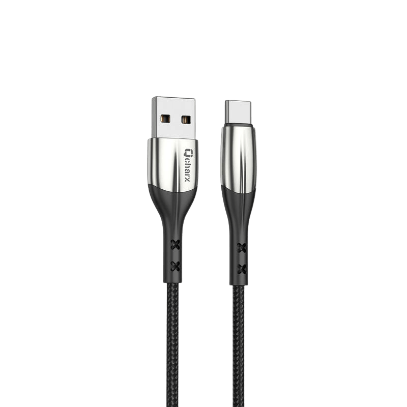 Qcharx Toronto Cable USB Qcharx Toronto Cable USB a Tipo C 3A (1 m) Zinc Negro Cordon Suave - Imagen 1